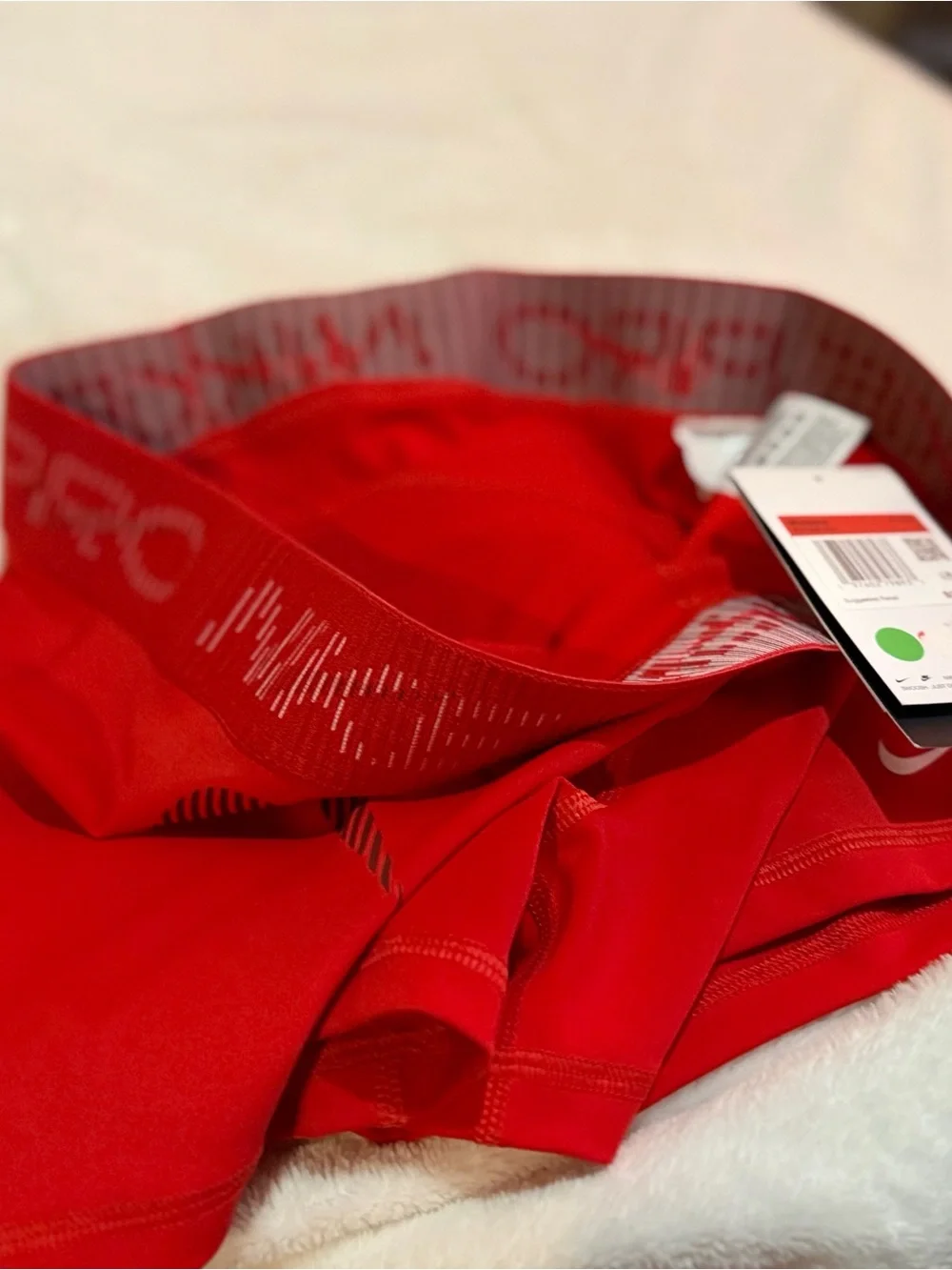 Nike Women’s Red Pro Bike Shorts with Subtle Branding